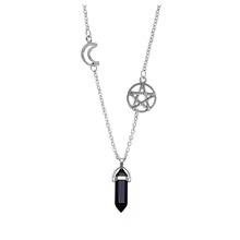 Pentagram Crystal Pendant Necklace – Gothic Spiritual Jewelry - Image 2
